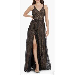 Dress The Population Danae Deep V-Neck Black Lace Gown-Size XXL Maxi NEW